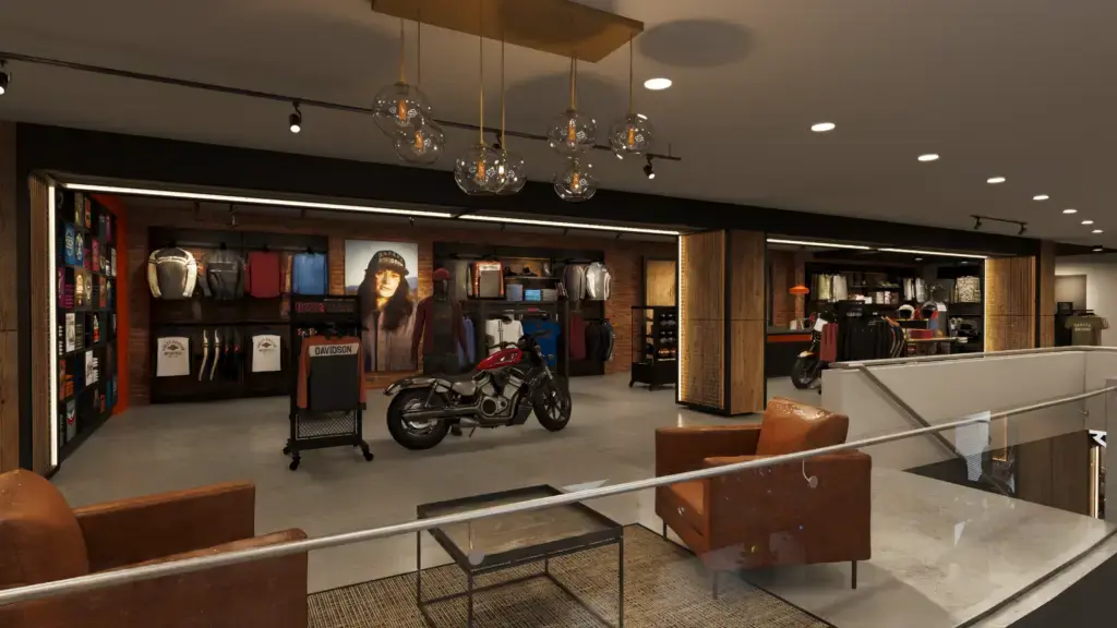 Render concesionario Harley Davidson Chile
